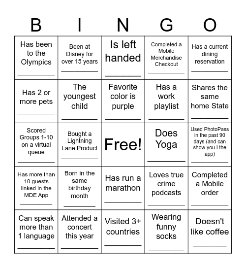 TxP Bingo Card