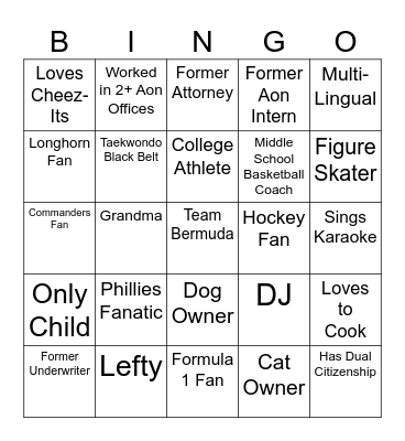 Icebreaker Bingo Card