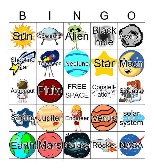 SPACE Bingo Card