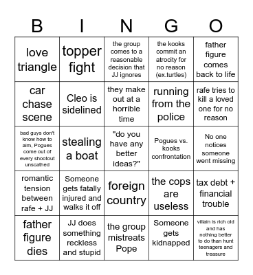 the greatest show of all time Bingo Card