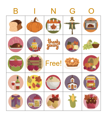 Thanksgiving Bingo Card