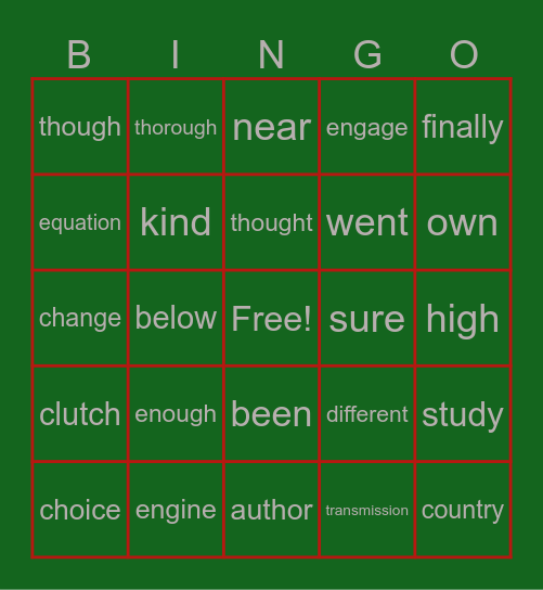 NICK WINTER Bingo Card