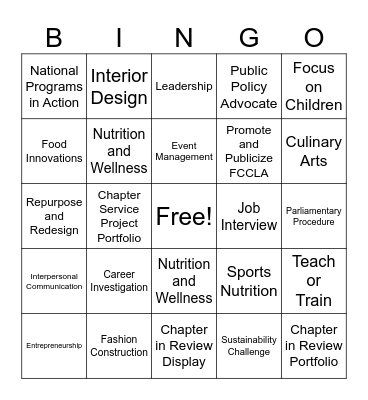 STAR Event BINGO Card