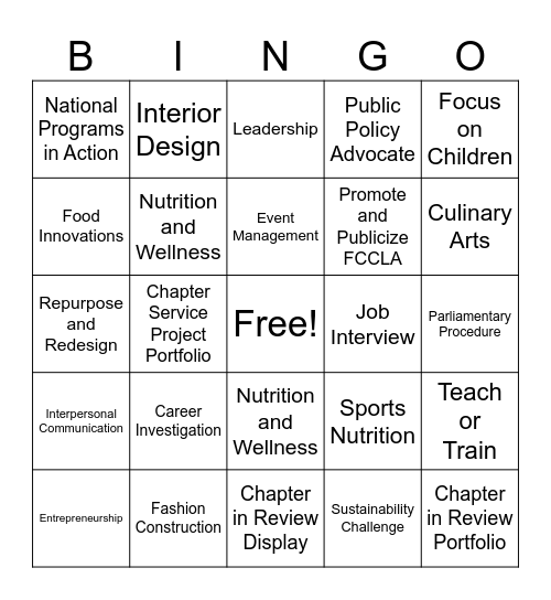 STAR Event BINGO Card