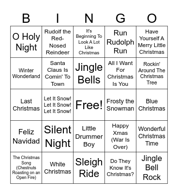 JINGLE JAM BINGO Card