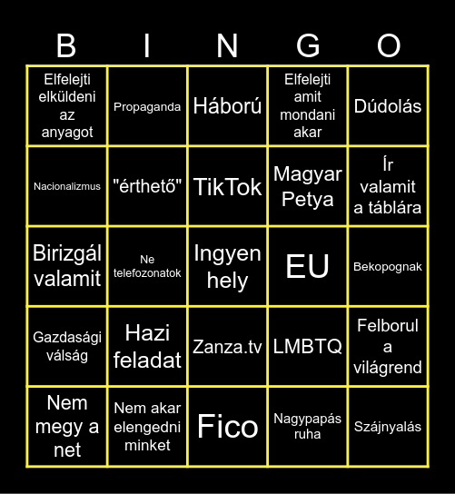 Papus Bingo Card