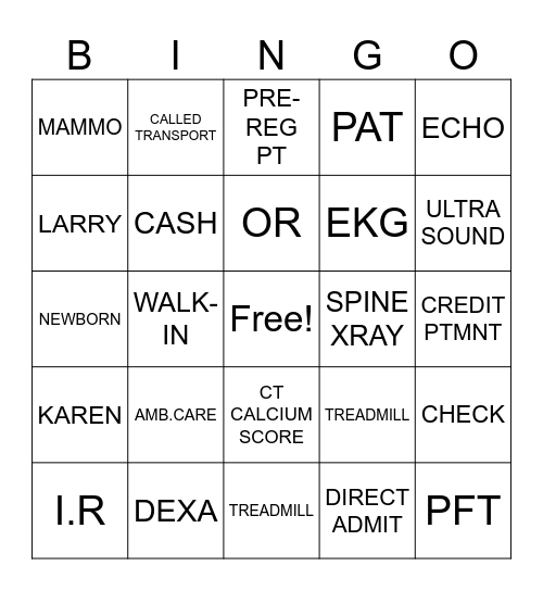 PRINGO Bingo Card