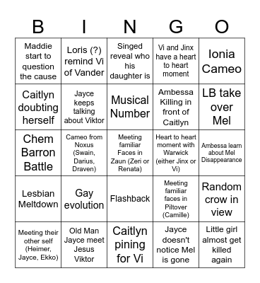 Arcane S2 Arc 2 Bing Bingo Card
