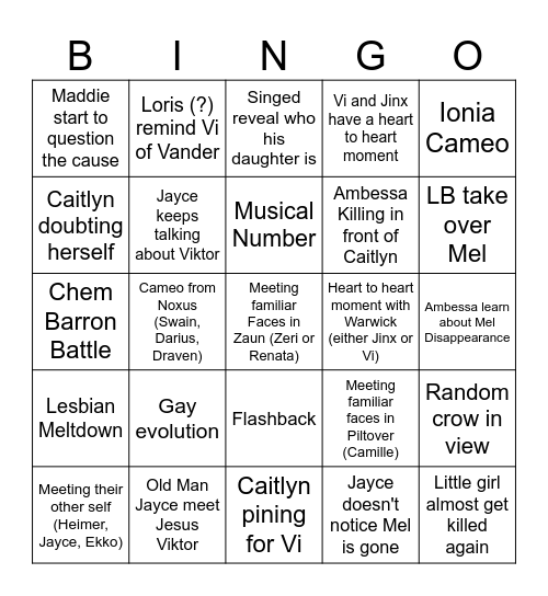 Arcane S2 Arc 2 Bing Bingo Card