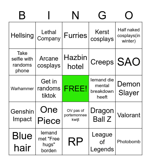 Heroes Dutch Comic Con Bingo Card