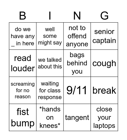 peccie bingo Card