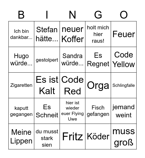 7vsWild Staffel 4 Bingo Card