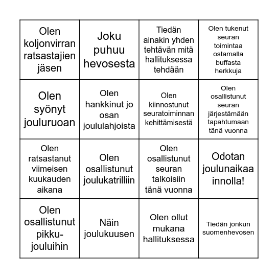 Syyskokouksen Bingo Card