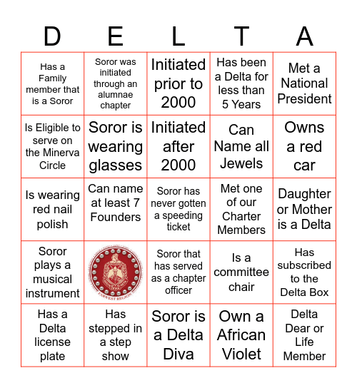 FARWEST DELTA BINGO Card