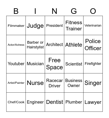 Career Bingo Card