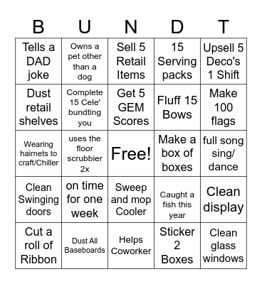 Froster Bundt Bingo Card