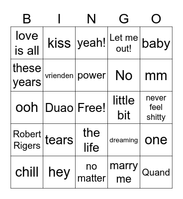 Reset Kerst Bingo Card