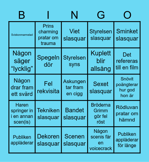 Slasque Bingo Bongo! Bingo Card