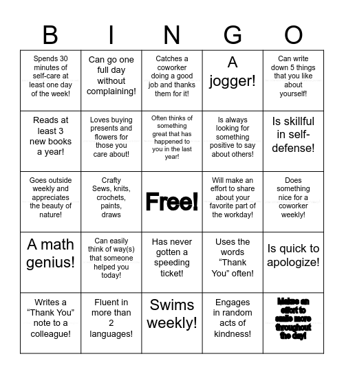 WELLNESS     B I N G O Bingo Card