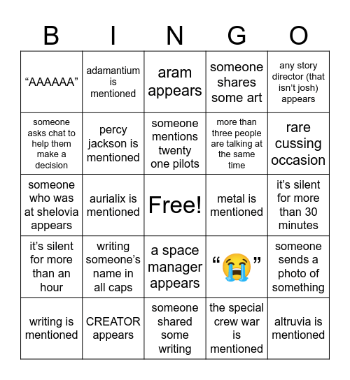 MEGA WOL Bingo Card