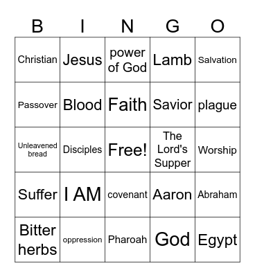 Bible Bingo Card