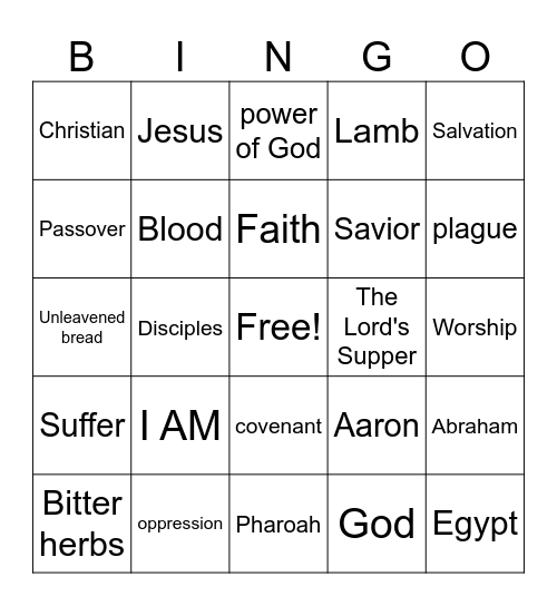 Bible Bingo Card