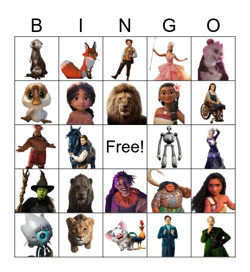 Fall 2024 New Movies Bingo Card