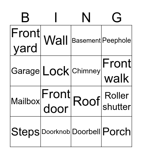 BB3 Unit 1 Bingo Card