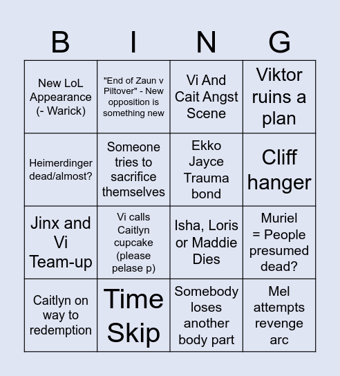 ARCANE ACT2 PREDICTIONS Bingo Card