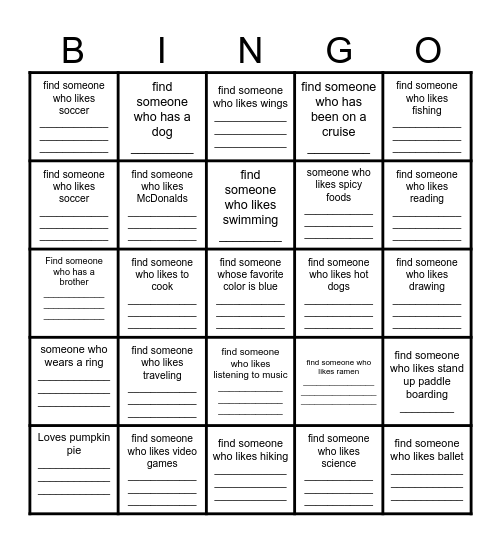 A.R. Thanksgiving Bingo Card