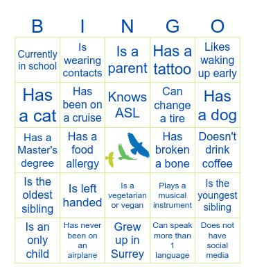 Human Bingo Card