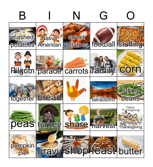 ASL Thanksgiving Bingo Card