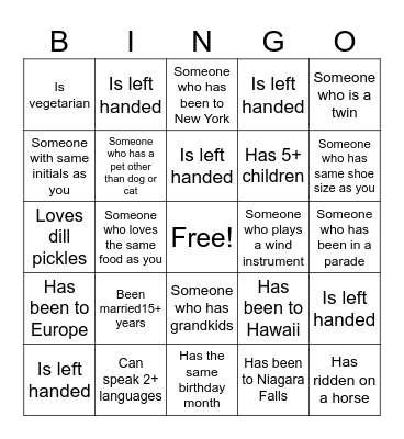 Pop Health Bingo Card