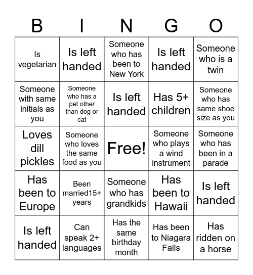 Pop Health Bingo Card