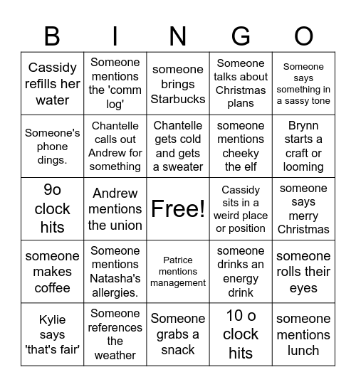 Explorations bingo Card