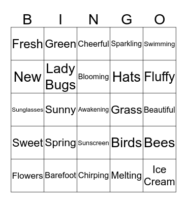 Spring Day! Bingo Card