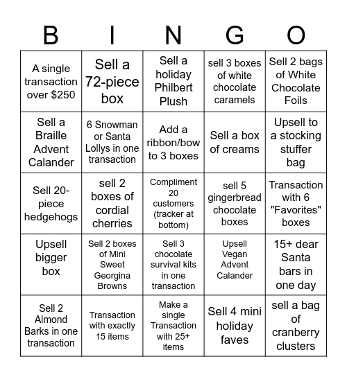 Purdys Bingo Card