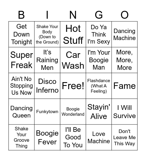 Front Row. (2) Bingo Card