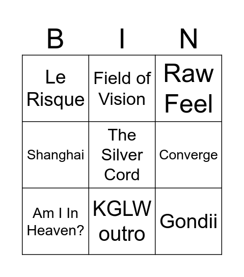 austin Bingo Card