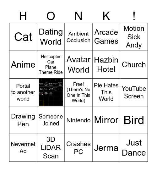 VRChat World Hopping Bingo Card