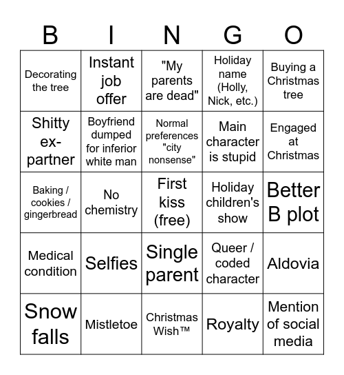 Hallflix Christmas Bingo Card