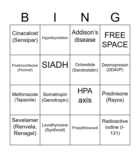 Pharm BINGO! Bingo Card