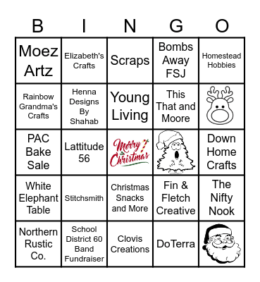 Taylor Elementary School PAC Craft Sale Bingo Card