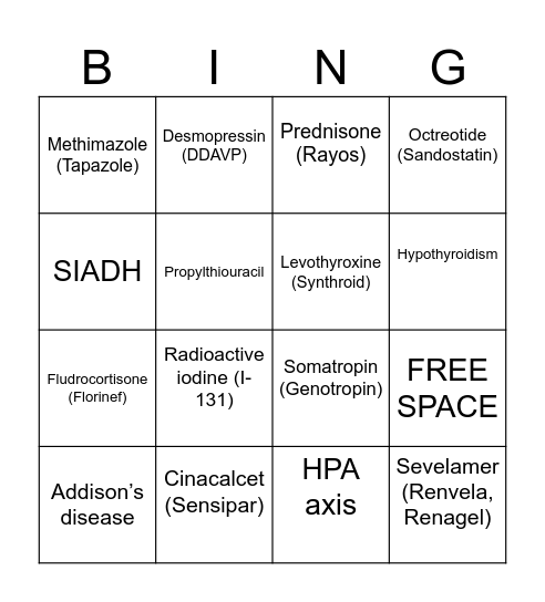 Pharm BINGO! Bingo Card