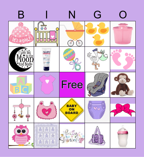 Baby Kaniatobe's Shower Bingo Card