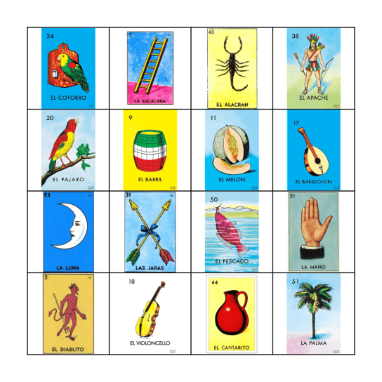 Loteria Bingo Card