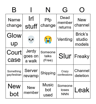 Server Bingo Card