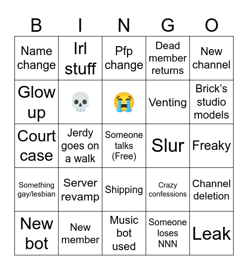 Server Bingo Card