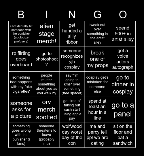 Saige's AWA Bingo! Bingo Card