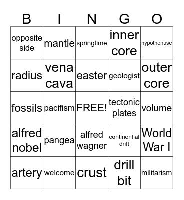 Lessons of the Week Bingo Card